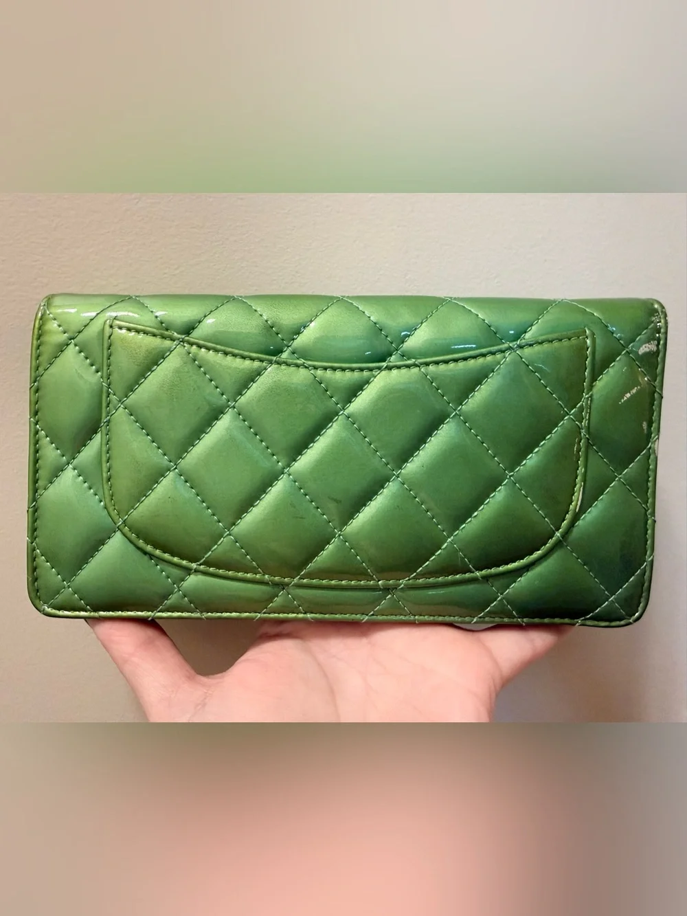 *Authentic* CHANEL - Quilted Patent Leather Continental Wallet